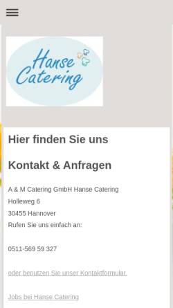 Vorschau der mobilen Webseite www.hanse-catering.net, Hanse Catering