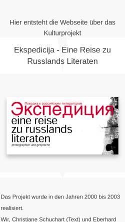 Vorschau der mobilen Webseite www.russische-schriftsteller.de, Porträts russischer Schriftstellerinnen und Schriftsteller und Fotos von Moskau, St. Petersburg und