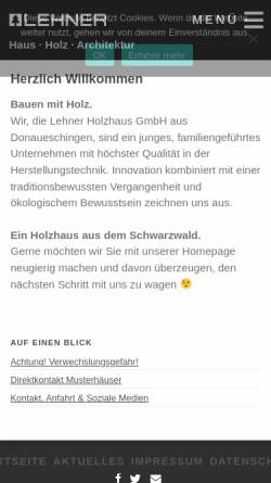 Vorschau der mobilen Webseite www.lehner-holzhaus.de, Lehner Holzbau GmbH