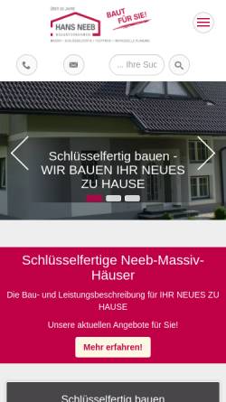 Vorschau der mobilen Webseite www.neeb-bau.de, Hans Neeb GmbH & Co. KG