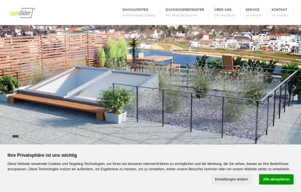 Vorschau von www.dachfenster-sunslider.com, Sunslider, Inh. Petra Naumann
