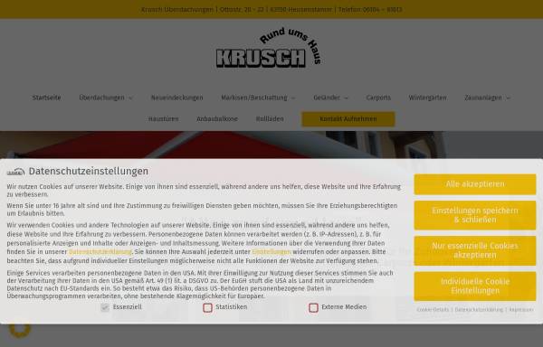 Vorschau von www.krusch-ueberdachungen.de, Krusch Überdachungen