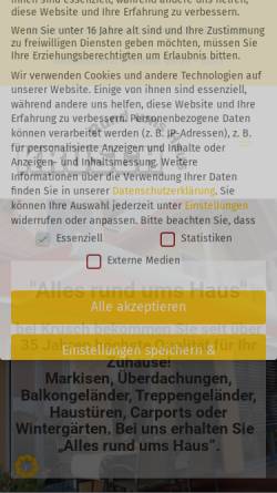 Vorschau der mobilen Webseite www.krusch-ueberdachungen.de, Krusch Überdachungen