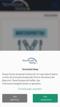 Vorschau der mobilen Webseite www.tcvomp.at, Tennisclub Vomp
