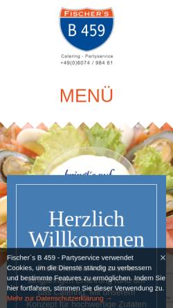 Vorschau der mobilen Webseite www.b-459-catering.de, Fischers B459 Catering & Partyservice