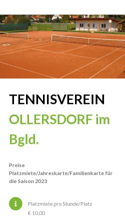 Vorschau der mobilen Webseite www.tv-ollersdorf.at, Tennisverein Ollersdorf
