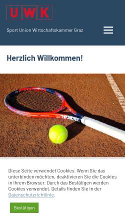Vorschau der mobilen Webseite www.uwk.at, Union Wirtschaftskammer Graz Tennis