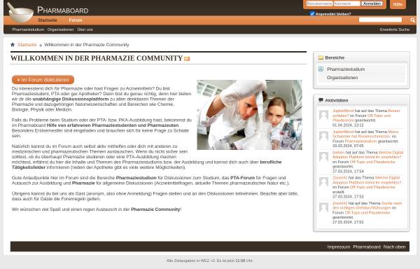 Vorschau von www.pharmaboard.de, Pharmazie Forum
