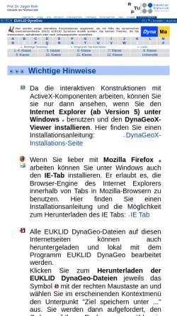 Vorschau der mobilen Webseite www.juergen-roth.de, Euklid DynaGeo-Seiten von Jürgen Roth