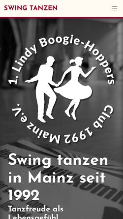 Vorschau der mobilen Webseite www.swing-tanzen.de, Lindy Boogie Hoppers e.V. Mainz