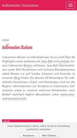 Vorschau der mobilen Webseite www.indonesien-tourismus.de, Indonesien-Tourismus