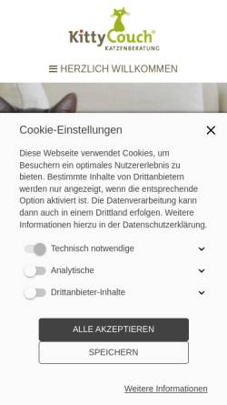 Vorschau der mobilen Webseite kittycouch.de, Kittycouch Katzenverhaltensberatung