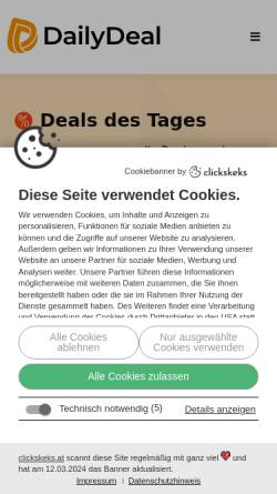 Vorschau der mobilen Webseite dailydeal.de, Couponing Portal