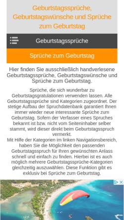 Vorschau der mobilen Webseite www.sprueche-zum-geburtstag.de, Sprüche zum Geburtstag