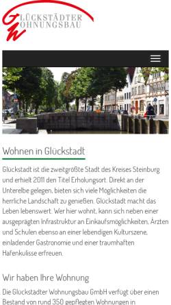 Vorschau der mobilen Webseite www.glueckstaedter.com, Glückstädter Wohnungsbau GmbH