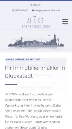 Vorschau der mobilen Webseite www.sig-immobilien.de, SIG Immobilien