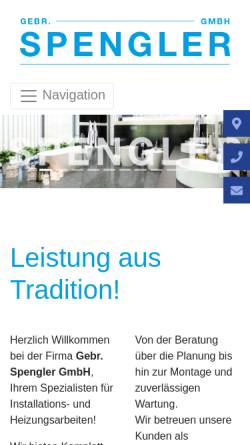 Vorschau der mobilen Webseite www.spengler-sanitaer.de, Gebrüder Spengler GmbH