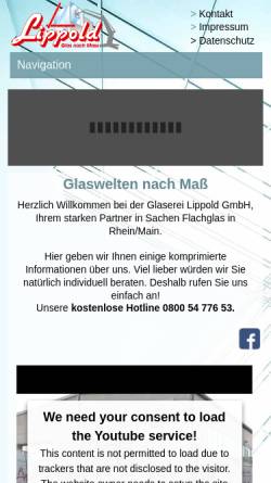 Vorschau der mobilen Webseite www.glas-lippold.de, Lippold GmbH