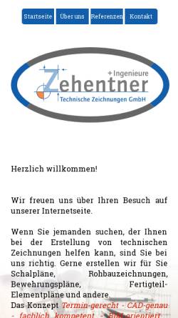 Vorschau der mobilen Webseite www.zehentner-gmbh.de, Sebastian Zehentner Technischen Zeichnungen GmbH