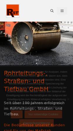 Vorschau der mobilen Webseite www.rst-bau.de, RST Rohrleitungs-, Straßen- und Tiefbau GmbH