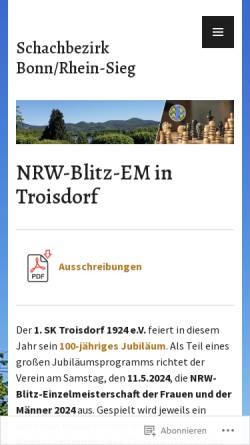 Vorschau der mobilen Webseite www.schachbezirk-bonn-rhein-sieg.de, Schachbezirk Bonn/Rhein-Sieg