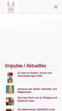 Vorschau der mobilen Webseite www.abtei-st-hildegard.de, Abtei St. Hildegard