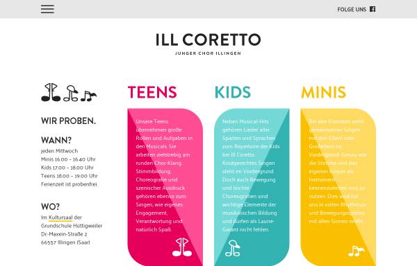 Vorschau von www.ill-coretto.de, Ill Coretto Kinder- und Jugendchor