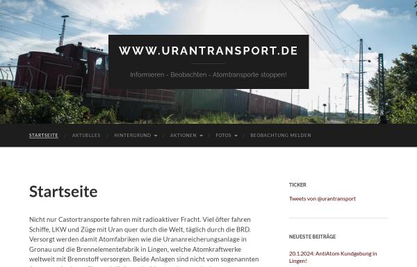Vorschau von urantransport.de, www.urantransport.de