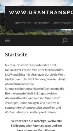 Vorschau der mobilen Webseite urantransport.de, www.urantransport.de