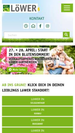 Vorschau der mobilen Webseite www.gaertnerei-loewer.de, Gärtnerei Löwer