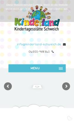 Vorschau der mobilen Webseite www.kinderland-schweich.de, Kindertagesstätte Kinderland