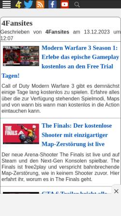 Vorschau der mobilen Webseite battleforge.4fansites.de, BattleForge Source