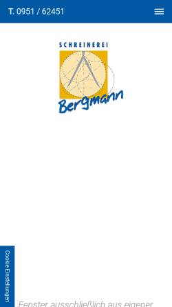 Vorschau der mobilen Webseite www.bergmann-schreinerei.de, Schreinerei Bergmann GmbH