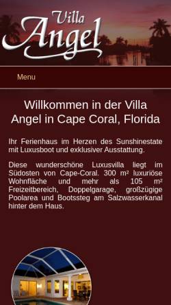 Vorschau der mobilen Webseite www.villa-angel.de, Villa Angel