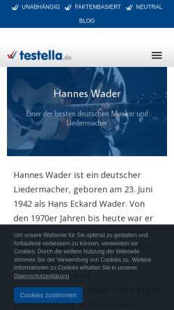 Vorschau der mobilen Webseite www.scala-kuenstler.de, Wader, Hannes