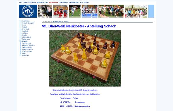 Vorschau von www.vflneukloster.de, VfL Blau-Weiß Neukloster, Abteilung Schach
