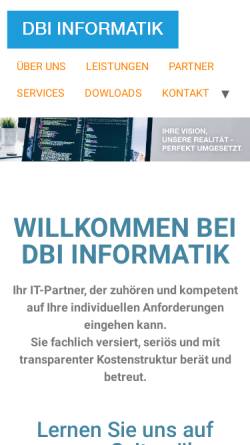 Vorschau der mobilen Webseite www.dbi-informatik.de, DBI Informatik