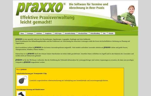 Vorschau von www.praxxo.de, Praxxo - Termin und Praxisverwaltung