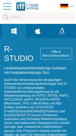 Vorschau der mobilen Webseite www.r-studio.com, R-Studio Datenwiederherstellungssoftware