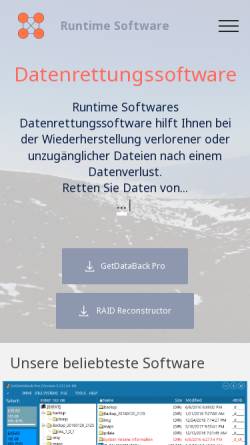Vorschau der mobilen Webseite www.datenrettung-etc.de, Runtime Software