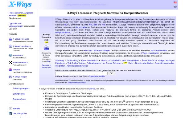Vorschau von www.x-ways.net, X-Ways Software Technology AG