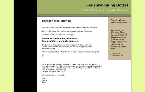 Vorschau von www.ferien-graach.de, Ferienwohnung Botzet
