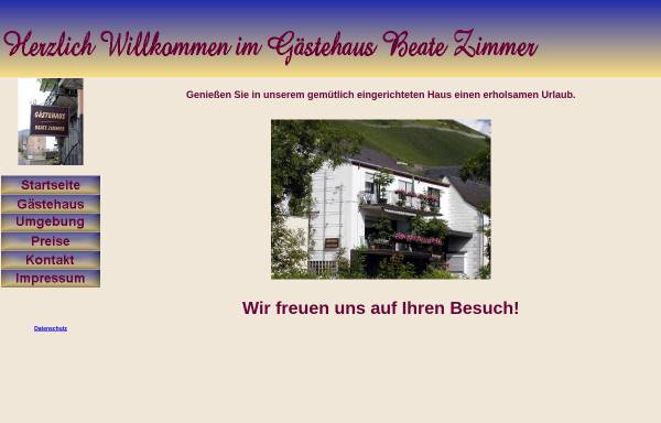 Vorschau von www.zimmer-graach.de, Gästehaus Beate Zimmer