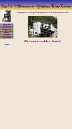 Vorschau der mobilen Webseite www.zimmer-graach.de, Gästehaus Beate Zimmer