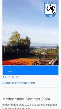 Vorschau der mobilen Webseite www.tc-holler.de, Tennis Club Holler