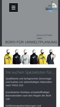 Vorschau der mobilen Webseite www.buero-fuer-umweltplanung.de, Büro für Umweltplanung - Spoo & Pittner GmbH