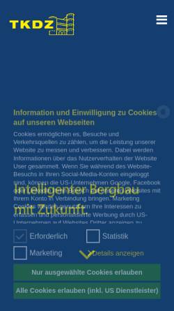 Vorschau der mobilen Webseite tkdz-wellen.de, TKDZ GmbH