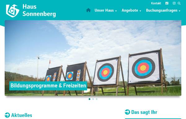 Vorschau von www.kjg-haus-sonnenberg.de, Kinder- und Jugendbildungsstätte Haus Sonnenberg