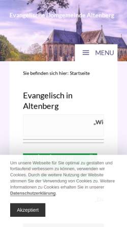 Vorschau der mobilen Webseite www.altenberg-dom.de, Evangelische Kirchengemeinde Altenberg