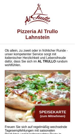 Vorschau der mobilen Webseite www.altrullo.de, Pizzeria AL TRULLO